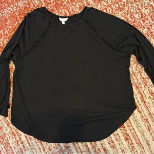LC Lauren Conrad Elegant Black Long Sleeve Tee